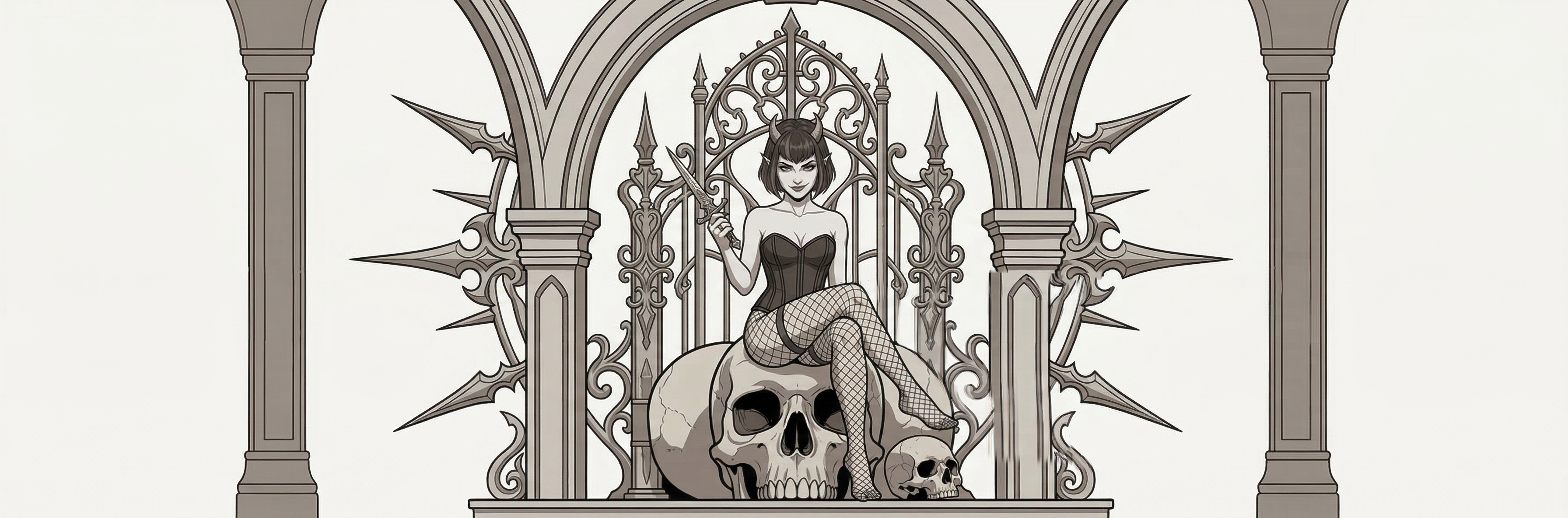 Goth Anime Line Art, primary output from Nano Banana 2