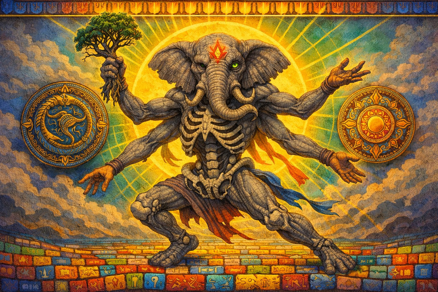 Psychedelic Elephant, primary output from Nano Banana 2